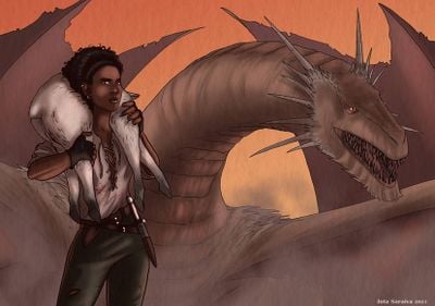Nettles and her dragon Sheepstealer by Jota Saraiva.jpg