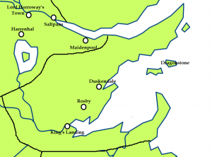 The crownlands and the location of Rosby