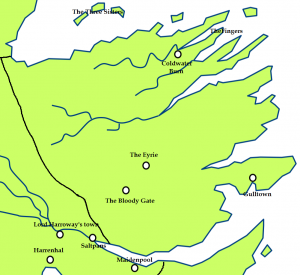 The Vale of Arryn and the location of Gulltown
