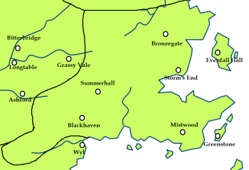 The stormlands and the location of Storm's End