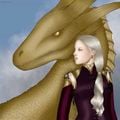 Rhaenyra Targaryen and Syrax by Fkaluis.jpg