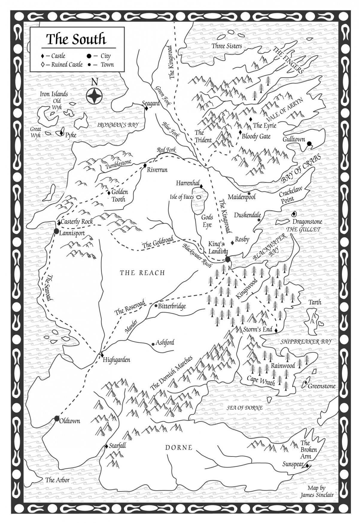 A Clash Of Kings Map Of The South A Wiki Of Ice And Fire