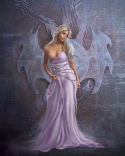 Daenerys in a Qartheen Dress, Art by Carrie Best©