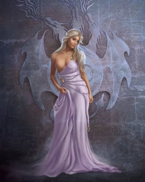 Daenerys in a Qartheen Dress, Art by Carrie Best©