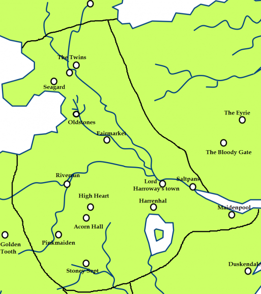 El riverlands y la ubicación de los Gemelos