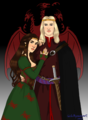Aegon V Targaryen and Betha Blackwood by Chillyravenart.png