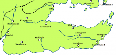 Dorne and the location of Yronwood