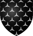 A field of silver caltrops on black (House Footly)