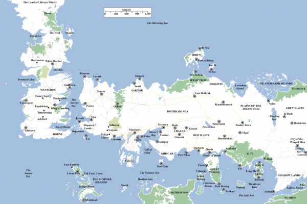 The Known World as of The Lands of Ice and Fire