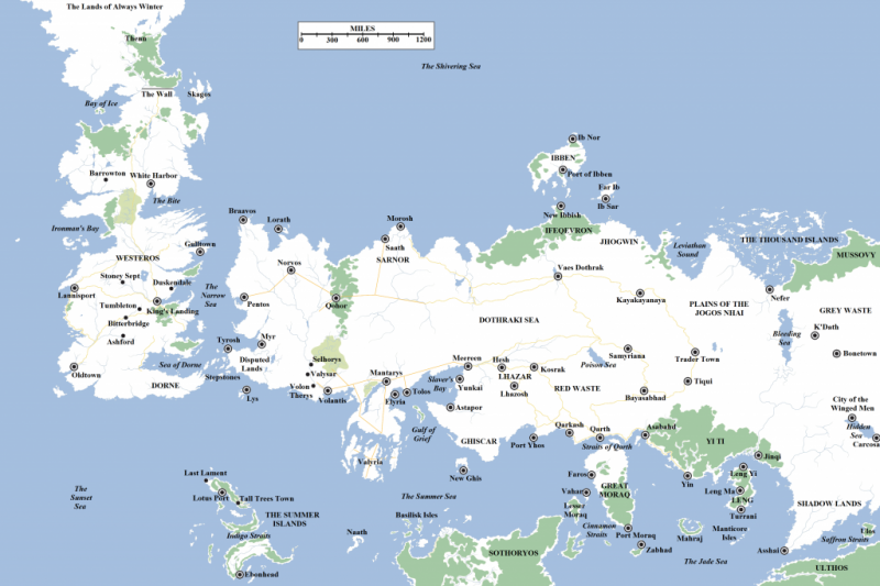 A map of Westerns of Essos